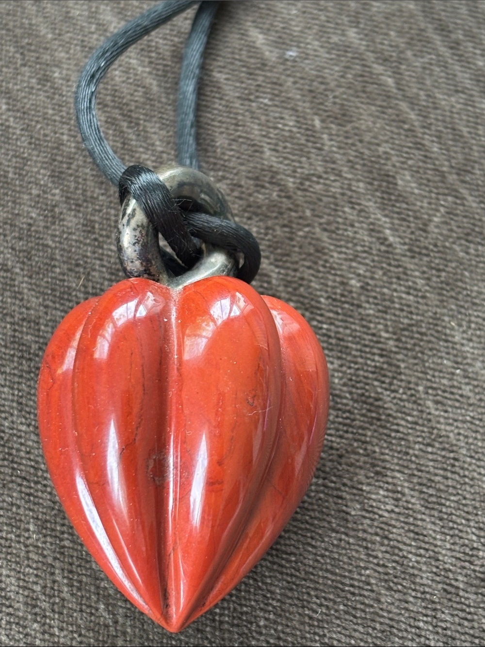 CARNELIAN JASPER Teardrop Real Gemstone NECKLACE PENDANT STATEMENT PIECE Hefty